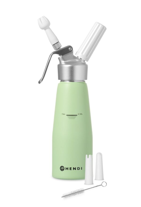 Hendi Sahnespender für N2O Sahnekapseln Sprühsahne Pastell-Grün 0,5 Liter 500 ml