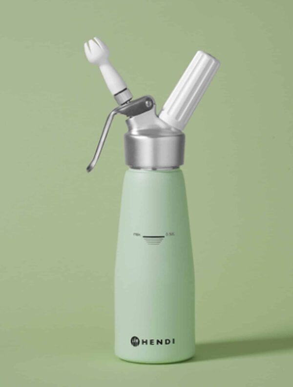 Hendi Sahnespender für N2O Sahnekapseln Sprühsahne Pastell-Grün 0,5 Liter 500 ml – Bild 2