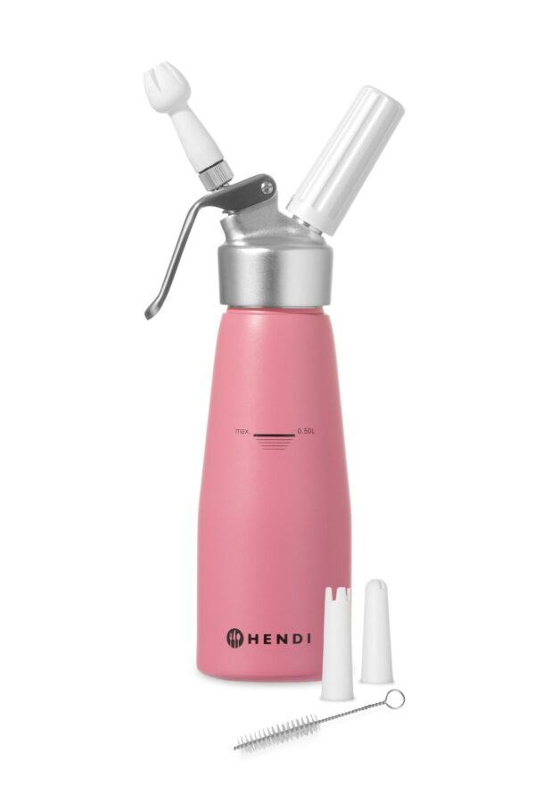Hendi Sahnespender für N2O Sahnekapseln Pastell-Rosa Pink 0,5 Liter 500 ml