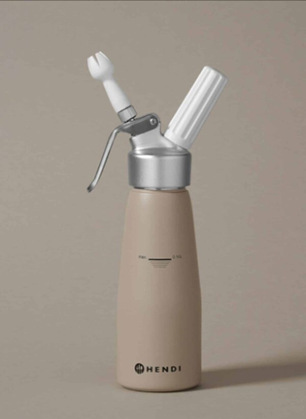Hendi Sahnespender für N2O Sahnekapseln Sprühsahne Taupe Sand 0,5 Liter 500 ml – Bild 2