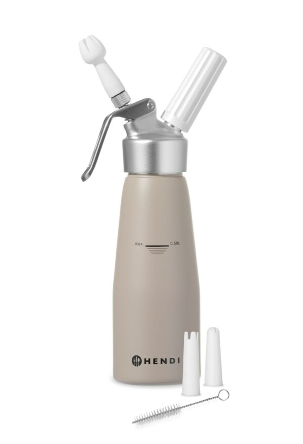 Hendi Sahnespender für N2O Sahnekapseln Sprühsahne Taupe Sand 0,5 Liter 500 ml