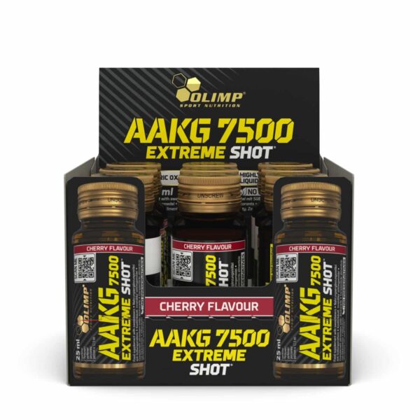 18x Olimp L-Arginin 7500mg Booster Shot Display 18x 25 ml = 450ml Cherry Flavor – Bild 2
