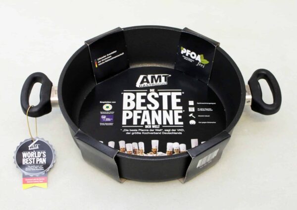 AMT Bratpfanne Schmorpfanne Schmortopf Induktion Ø 32 x 8 cm Höhe Schwarz NEU – Bild 3