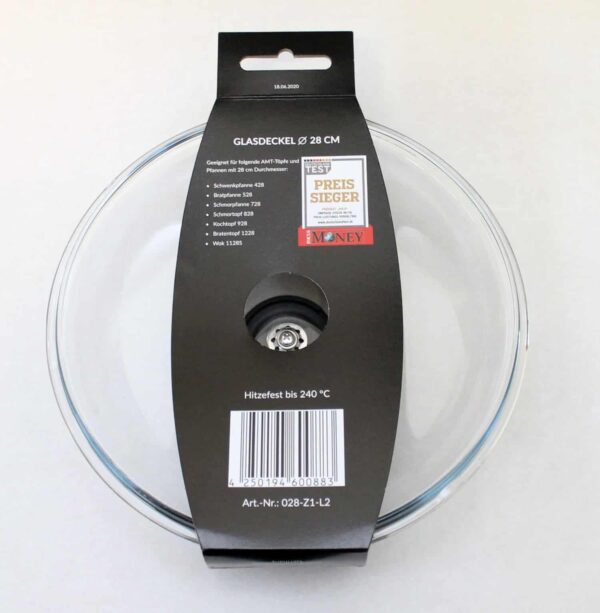 AMT Ø 24 cm Glasdeckel Universal-Glasdeckel Topf-Deckel Wok-Deckel Bratpfanne – Bild 3
