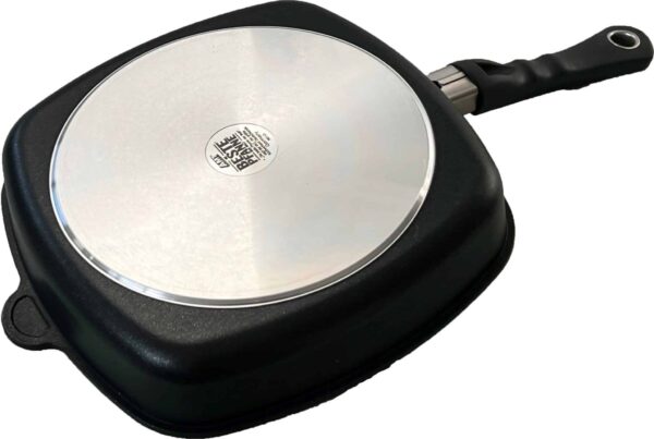 AMT Grillpfanne Steakpfanne mit Glas-Deckel 28 x 28 x 5cm Schwarz NEU – Bild 3
