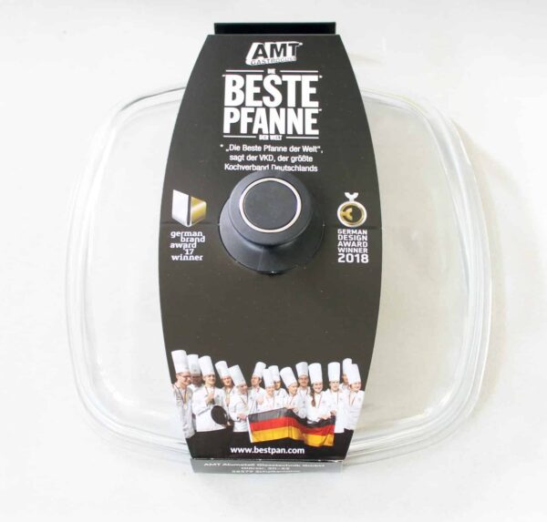 AMT Grillpfanne Steakpfanne mit Glas-Deckel 28 x 28 x 5cm Schwarz NEU – Bild 6