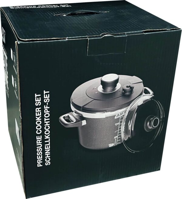 AMT Schnell-Kochtopf-Set Induktion mit Deckel und Glasdeckel Ø 24 cm 7 Liter – Bild 2