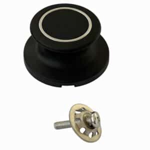 AMT Universal-Knauf Griff für Glas-Deckel Pfanne Topf Schwarz Silber NEU