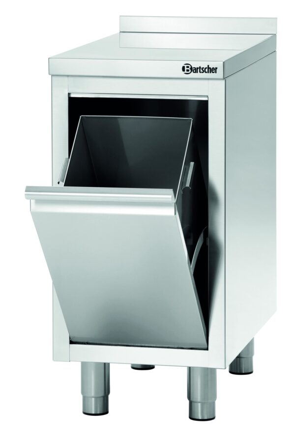 Bartscher Abfalleimerschrank Rest-Mülleimer 28Liter Edelstahl Silber NEU – Bild 5