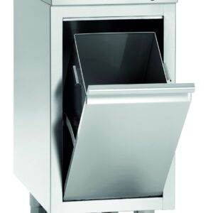 Bartscher Abfalleimerschrank Rest-Mülleimer 28Liter Edelstahl Silber NEU