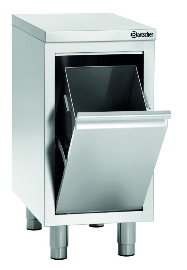 Bartscher Abfalleimerschrank Rest-Mülleimer 28 Liter Edelstahl Silber NEU