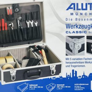 Alutec Universal Werkzeug-Koffer Aluminium Koffer Unbedruckt Silber Schwarz NEU