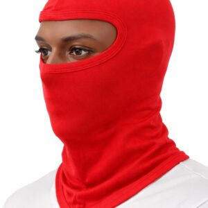 1 LOCH Ski Maske Sturmhaube Sturmmaske BALACLAVA 100% Baumwolle Rot NEU