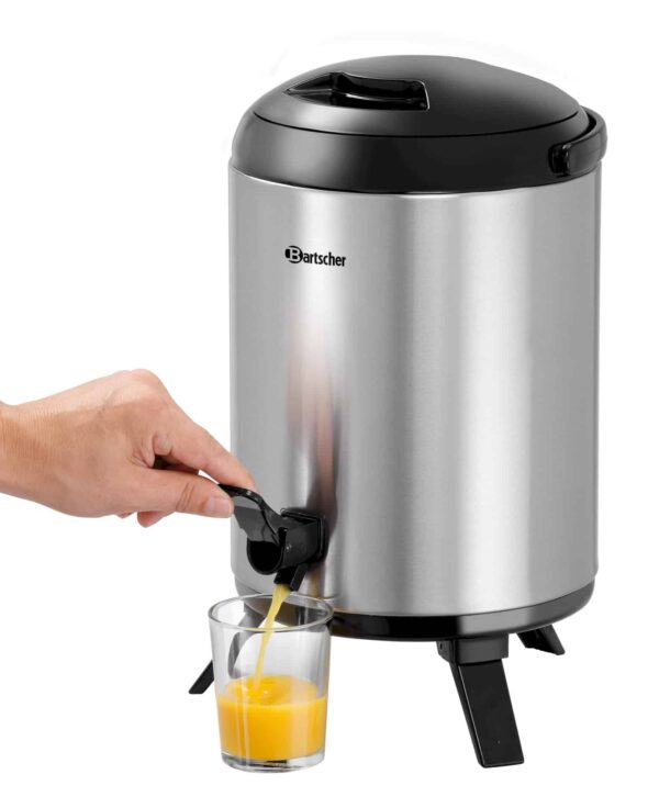 Bartscher Iso-Dispenser Getränkespender Kalt und Heisswasser 9 Liter Silber NEU – Bild 4