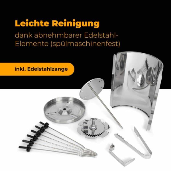 Hähnchen Spiess-Grill Döner-Grill Kebap Dreh-Grill Gyros-Grill 3-in-1 Schwarz – Bild 8