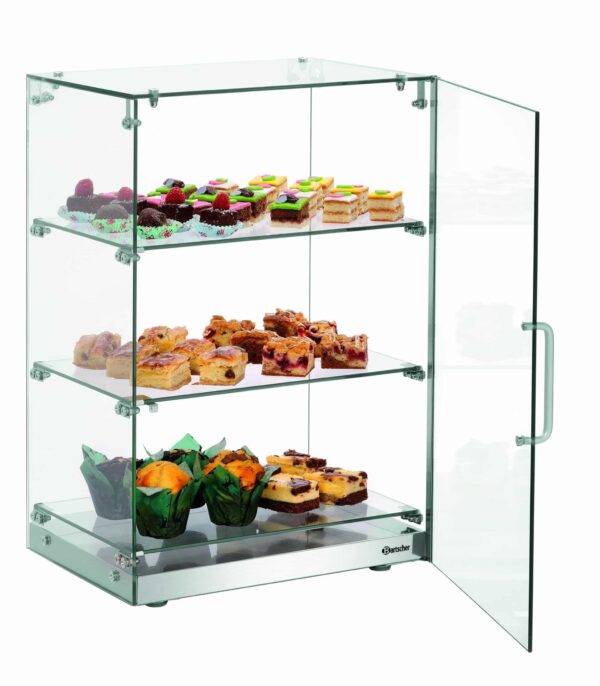 Bartscher Buffetvitrine Glas-Vitrine 3 Ebenen Edelstahl Silber NEU – Bild 3