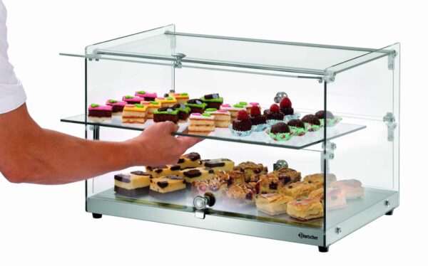 Bartscher Glas Buffet-Vitrine Doppel Hotel aus Edelstahl NEU – Bild 4
