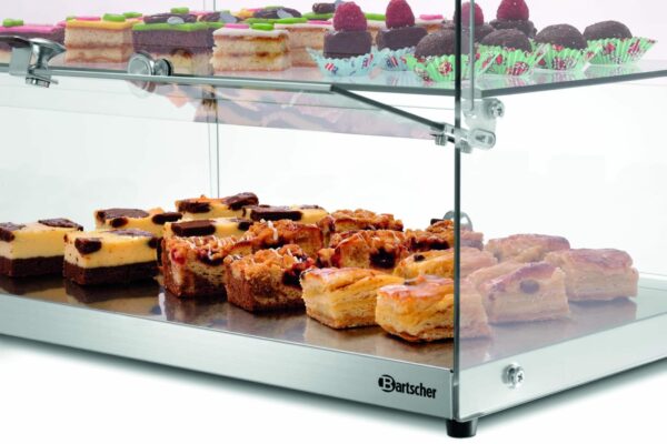 Bartscher Glas Buffet-Vitrine Doppel Hotel aus Edelstahl NEU – Bild 5