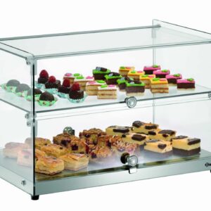 Bartscher Glas Buffet-Vitrine Doppel Hotel aus Edelstahl NEU