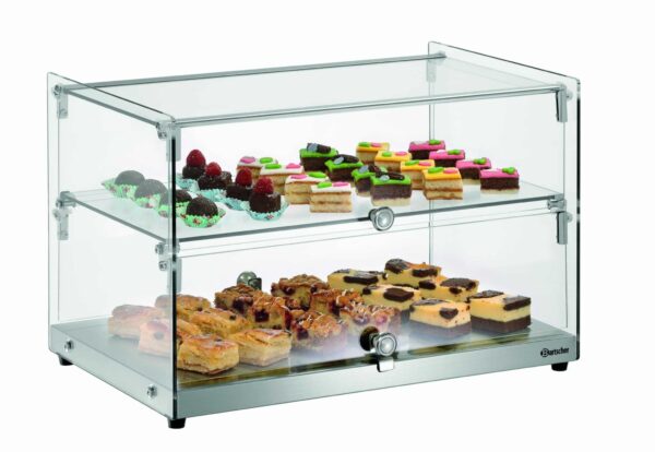 Bartscher Glas Buffet-Vitrine Doppel Hotel aus Edelstahl NEU