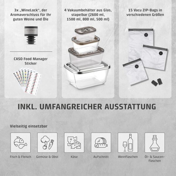 CASO Hand-Akku-Vakuumierer Design Vacu OneTouch Pro Set NEU – Bild 3