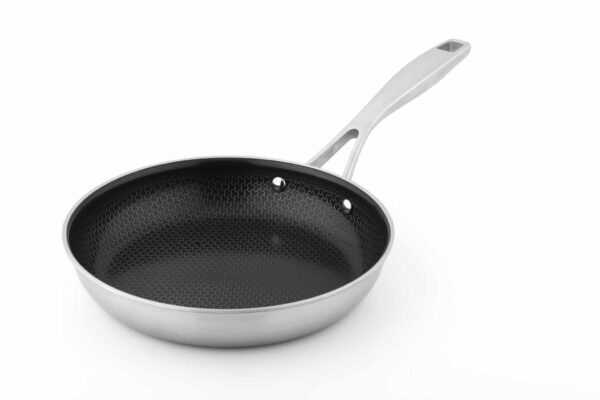CS Keramik Edelstahl Bratpfanne mit Wabenstruktur DuraMax Triply Ø 28 cm Silber – Bild 2
