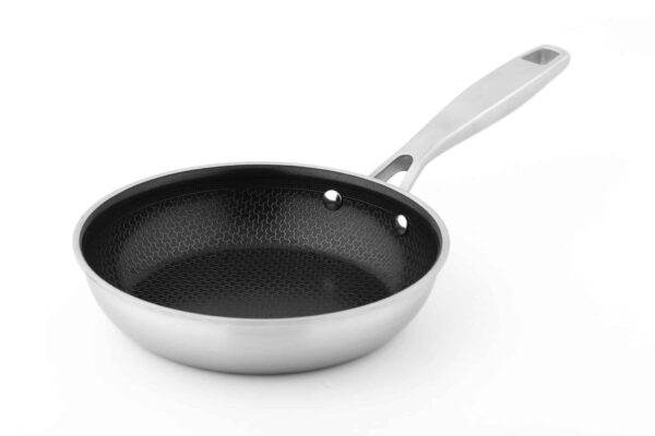 CS Keramik Edelstahl Bratpfanne mit Wabenstruktur DuraMax Triply Ø 20 cm Silber