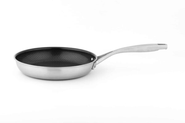 CS Keramik Edelstahl Bratpfanne mit Wabenstruktur DuraMax Triply Ø 28 cm Silber