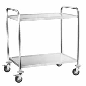 Contacto Servierwagen Küchenwaagen Transportwagen Edelstahl 2er Boden Silber NEU