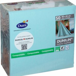 50x Duni Servietten Gastro Klassik 4-lagig 40 x 40 cm Mint blue Blau NEU