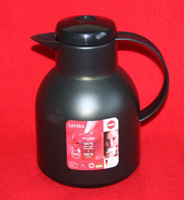 EMSA Isokanne Isolierkanne Kaffee-Kanne Samba Quick Press Schwarz 1 L NEU