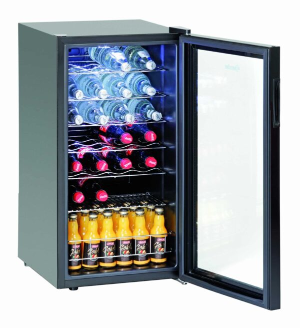 Bartscher Flaschen-Kühlschrank mit Glastür 88 Liter Schwarz NEU – Bild 3