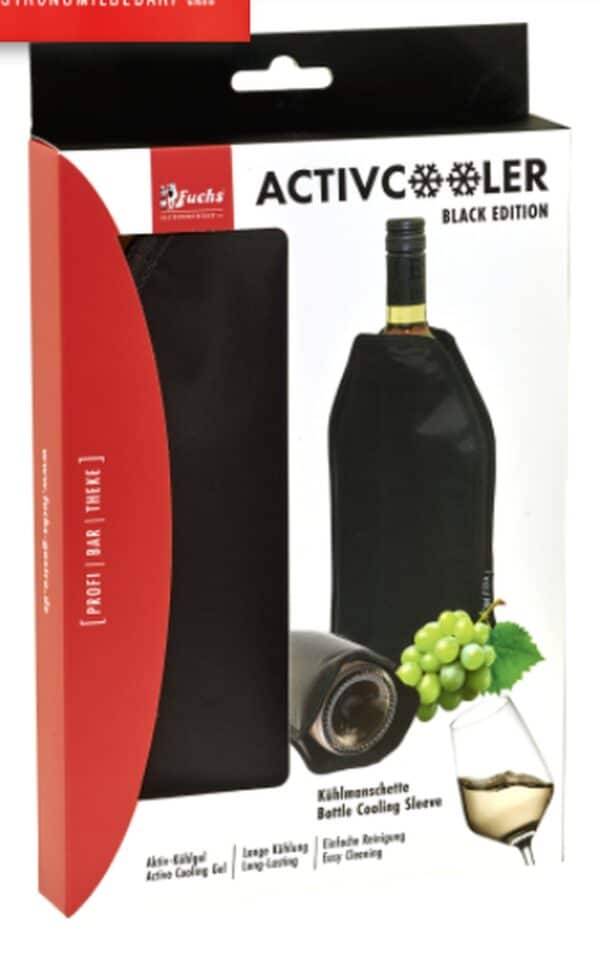 Fuchs Wein-Kühler Sekt-Kühler Kühlmanschette Activcooler Black Edition Schwarz – Bild 2