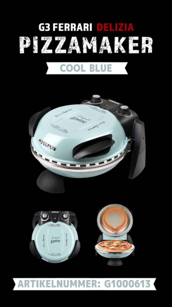 G3-Ferrari Pizzamaker Pizzaofen DELIZIA Express 400°C 1200W Cool Blue Blau NEU – Bild 2