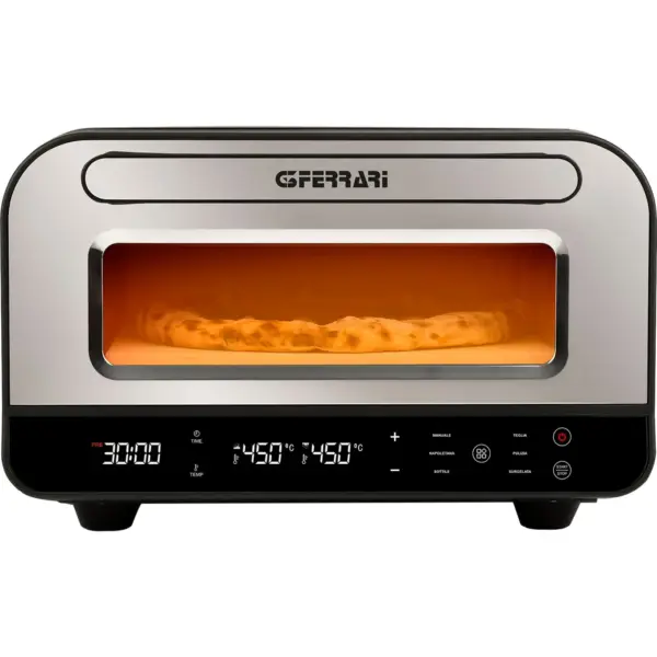 G3-Ferrari Pizzamaker Pizzaofen Pizza Pro 2 Minuti 450°C Silber Schwarz NEU – Bild 2