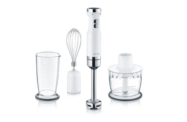 GRAEF Stabmixer Hand-Mixer Pürierstab Set Blender HB501 Weiss NEU