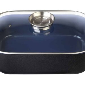 GSW Induktion Bräter Ceramica mit Glasdeckel Kobalt-Blau 8 Liter NEU