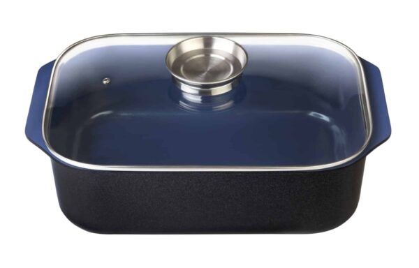 GSW Induktion Bräter Ceramica mit Glasdeckel Kobalt-Blau 8 Liter NEU