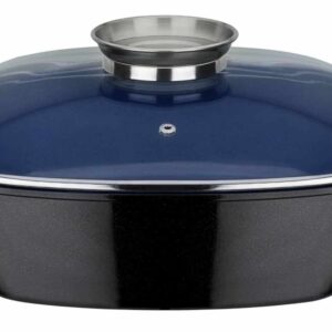 GSW Gourmet Bräter mit Glasdeckel Ceramica Induktion Kobalt-Blau 5 Liter NEU