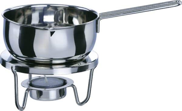 GSW Saucenwärmer Butterpfänchen Teelicht-Wärmer Set aus Edelstahl Silber NEU