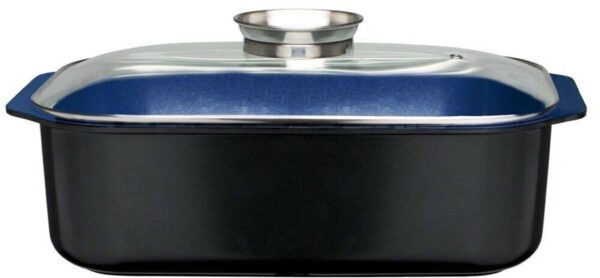 GSW Induktion Bräter Ceramica mit Glasdeckel Kobalt-Blau 8 Liter NEU – Bild 3