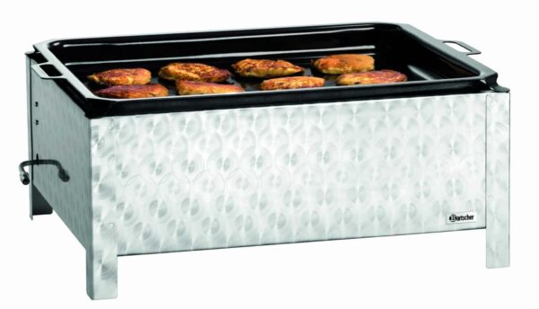 Bartscher Gas-Grill Tisch-Grill Tisch-Bräter Grillpfanne Edelstahl Silber NEU – Bild 3