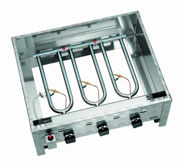 Bartscher Gas-Grill Tisch-Grill Tisch-Bräter Grillpfanne Edelstahl Silber NEU – Bild 7