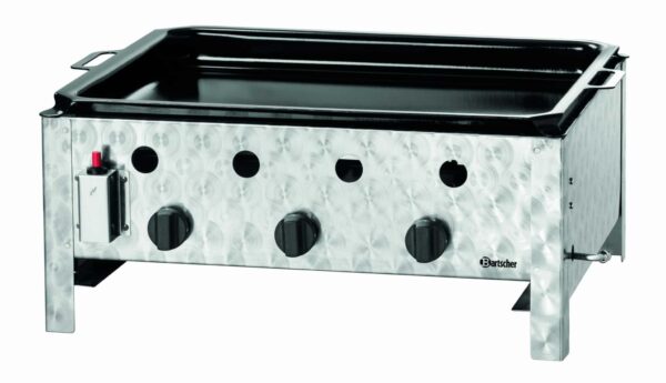 Bartscher Gas-Grill Tisch-Grill Tisch-Bräter Grillpfanne Edelstahl Silber NEU – Bild 9