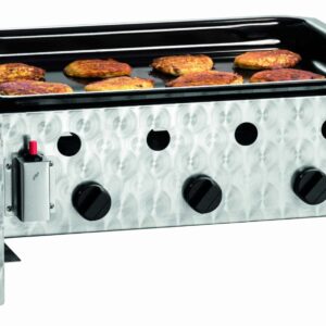 Bartscher Gas-Grill Tisch-Grill Tisch-Bräter Grillpfanne Edelstahl Silber NEU