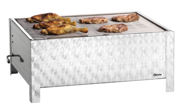 Bartscher Gas-Tischbräter Tisch-Grill mit Grillrost aus Edelstahl 10 kW Silber – Bild 3