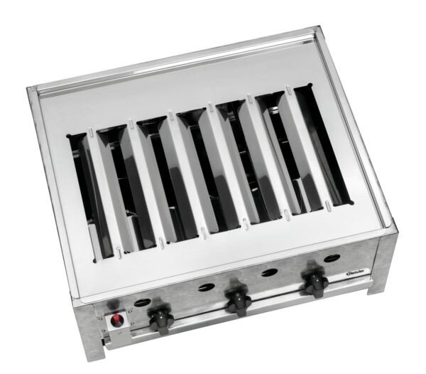 Bartscher Gas-Tischbräter Tisch-Grill mit Grillrost aus Edelstahl 10 kW Silber – Bild 5