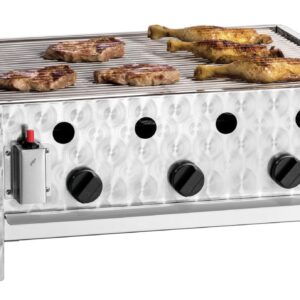 Bartscher Gas-Tischbräter Tisch-Grill mit Grillrost aus Edelstahl 10 kW Silber