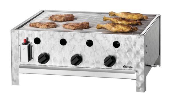 Bartscher Gas-Tischbräter Tisch-Grill mit Grillrost aus Edelstahl 10 kW Silber – Bild 11