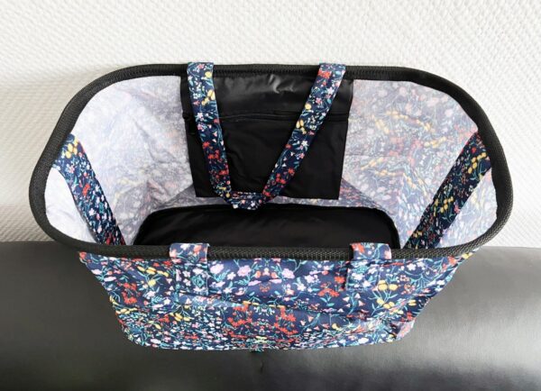 Genius Einkaufskorb Einkaufstasche Tragekorb FALKO faltbar 26 L Blue Flowers – Bild 2